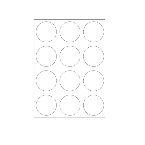 1-1/4" Color Coding Dots White - Sheet Form